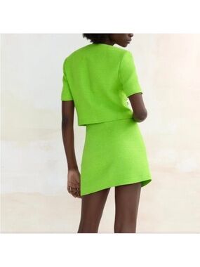 Zara Bright Lime Green Mini Skirt